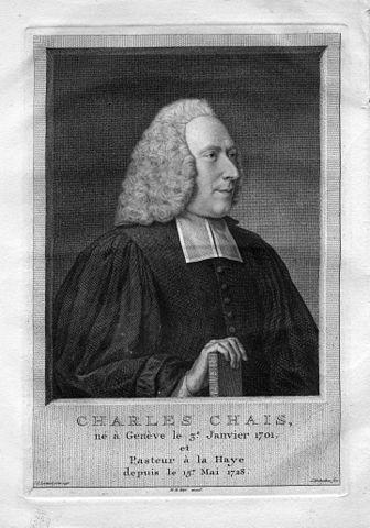 Engraving of Charles Pierre Chais by Jakob Houbraken after an original by Jean-Étienne Liotard (ca. 1755)