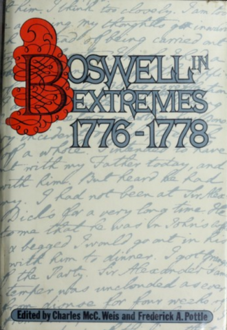 Cover of Boswell in Extremes, edited by Charles McC. Weis and Frederick A. Pottle