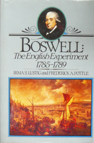 Cover of Boswell: The English Experiment, edited by Irma S. Lustig and Frederick A. Pottle