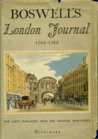 Cover of Boswell's London Journal, published 1950, edited by Frederick A. Pottle