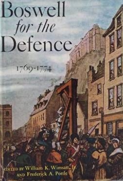 Cover of Boswell for the Defence 1769-1774, edited by William K. Wimsatt and Frederick A. Pottle